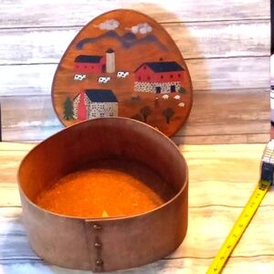 WOODEN BOX hand painted and signed